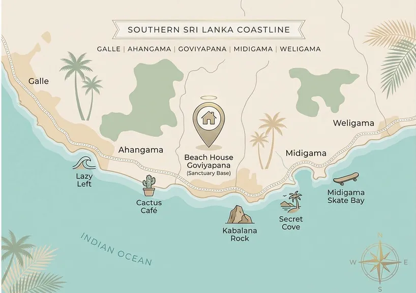 Nearest places you can visit along the Southern Sri Lanka Coastline